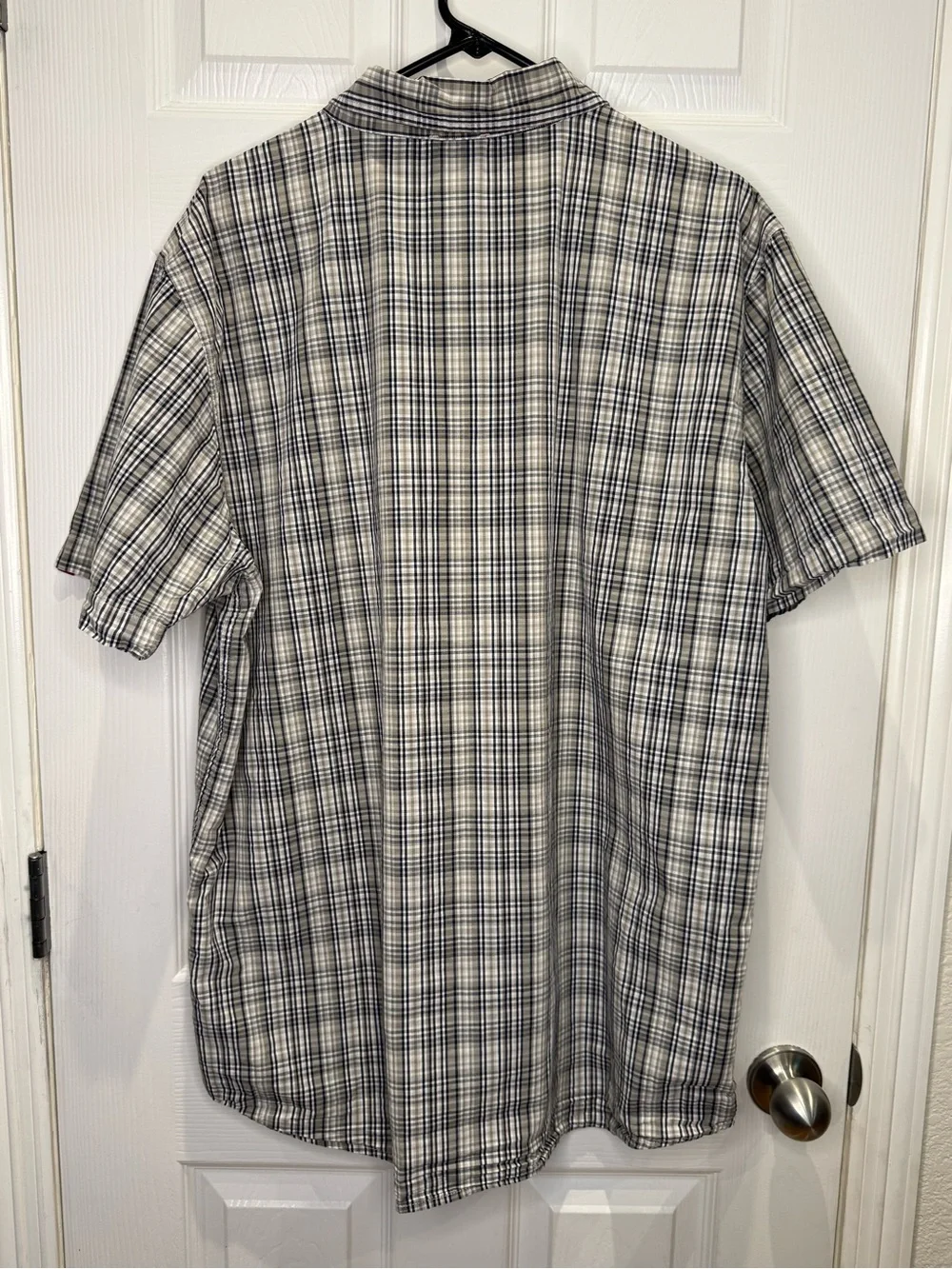 The North Face Men's XXL Short Sleeve Button Down Grey Blue Plaid Gorpcore